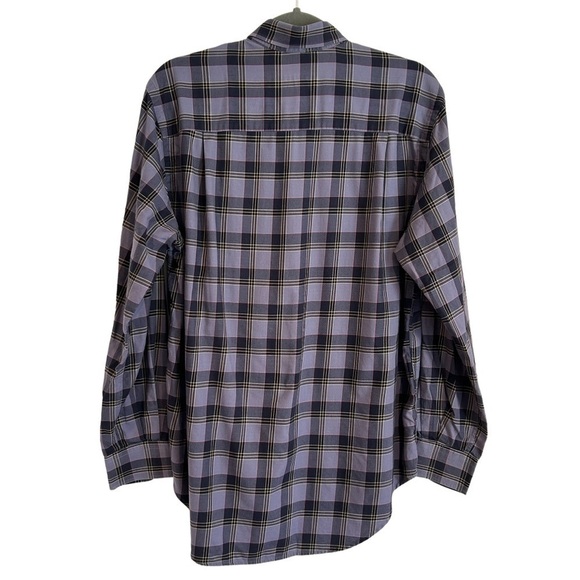 AUSTIN REED LONDON LONG SLEEVE COLLARED BUTTON DOWN DRESS SHIRT LAVENDER PLAID - Picture 2 of 6